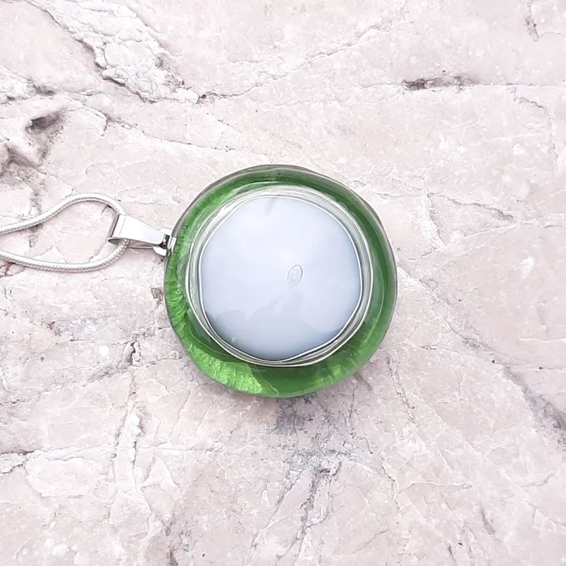 dew drop glass pendant minimalist jewelry