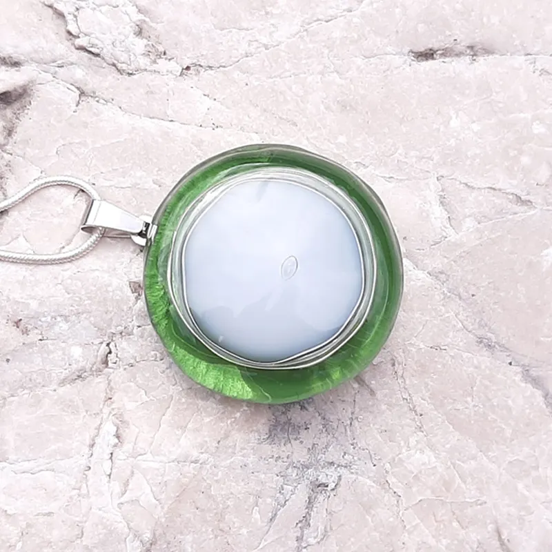 dew drop glass pendant minimalist jewelry