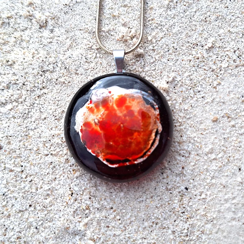 artisan jewelry for courage, passion, and transformation, unique handmade pendant for inner fire, motivation and action, meaningful gift for creative and strong personalities
